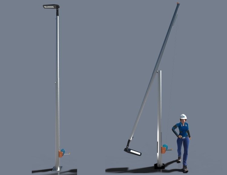 SVIP-3022H  Foldable and Tiltable Street Lamp Pole